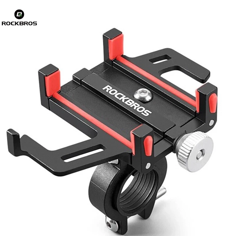 Soporte para teléfono celular ROCKBROS para motocicleta bicicleta soporte de aluminio montaje en manillar GPS Foto 3 de 4