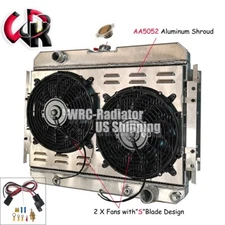 Aluminum Radiator+Shroud Fan For 1963-1968 1964 Chevy Impala Bel Air El Camino