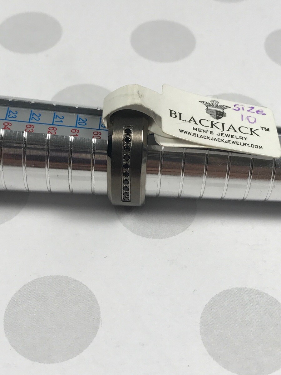 Black Jack Genuine Stainless Steel Men Ring Black and Blue