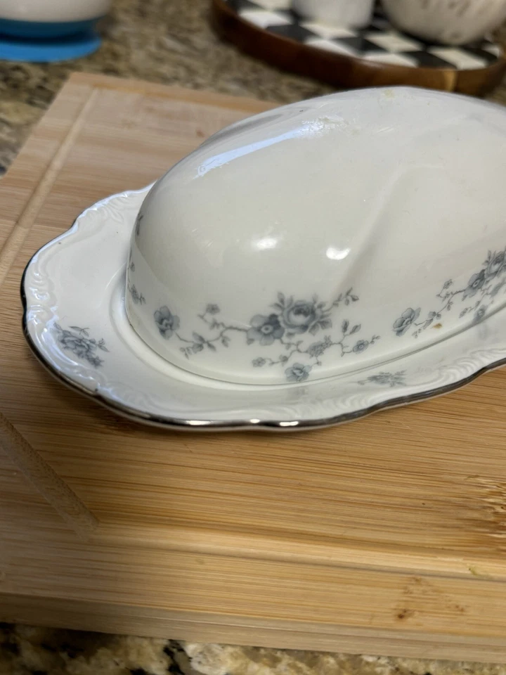 Johann Haviland синий гирлянда покрытый масло блюдо с крышкой Бавария Германия - Изображение 3 из 4