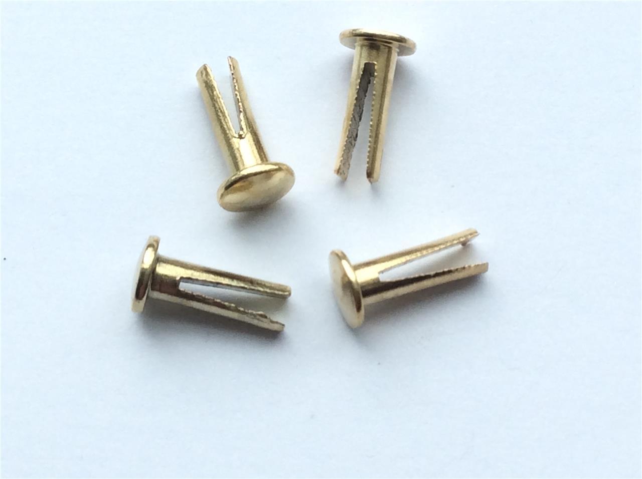 BIFURCATED SPLIT LEG BRASS PLATED RIVETS PICTURE LEATHERCRAFT CRAFTS 3/