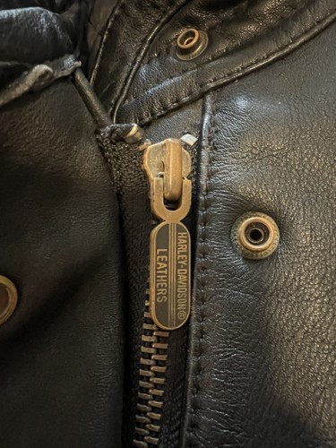 Giacca moto vintage Harley Davidson trapuntata pelle frange donna taglia 42 - Foto 2 di 9