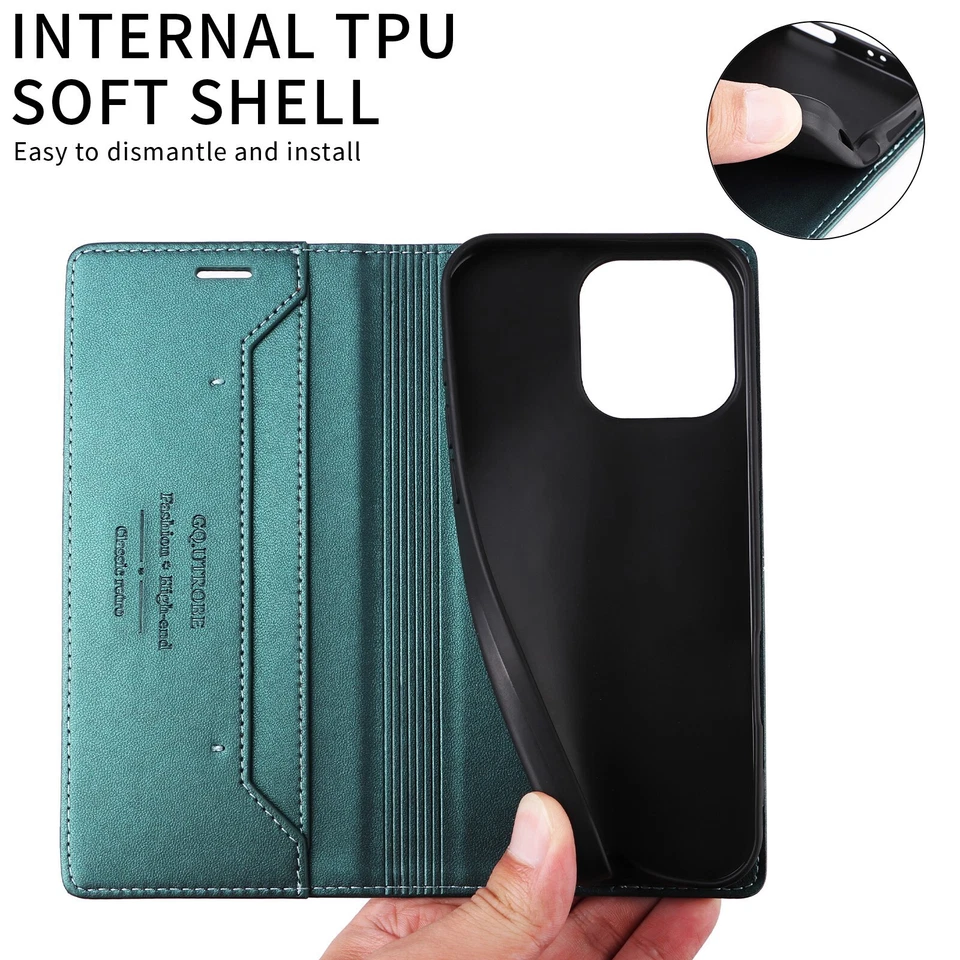 Leather Magnetic Wallet Cover Case For Redmi Note 14 13 12 11 Pro 14C 13C A3 12C - Image 3 of 4