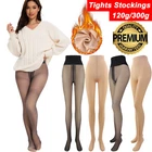 Women Fleece Lined Tights Plus Size Translucent Fleece Pantyhose Winter Warm