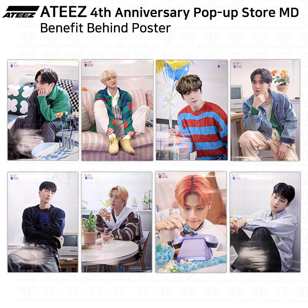 ATEEZ 4th Anniversary Atiny Room Pop Up Store Benefit Poster KPOP