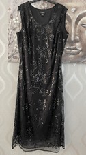 EVANS Black LUCIA Sequin Cocktail Evening Dress BNWT Plus Size 22 Cruise Gala