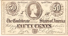 Confederate States of America 50 Cent Ephemera - Dr. Morse's Indian Root Pills