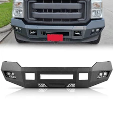 Carbon Steel Front Bumper Fits 2011-2016 Ford F250 F350 w/4 Led Lights