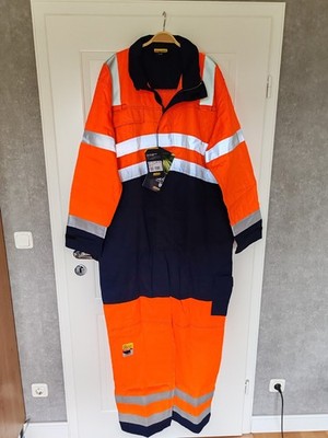 Original Blåkläder Warnschutz-Overall / Arbeitskleidung in Orange/Marine