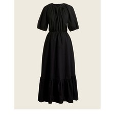 J. Crew Black Maxi Dress with Puff Sleeves