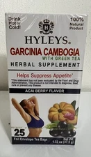 Hyleys Garcinia Cambogia with Green Tea ACAI BERRY Flavor 25 Tea Bags Sealef
