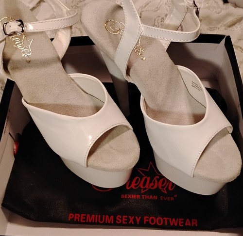 Pleaser ASPIRE-609 - White Patent White in Sexy Heels and Platforms