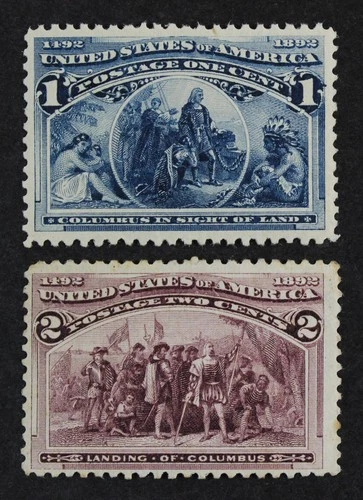 CKStamps: US Stamps Collection Scott#230 1c Columbian Mint H OG #231 Regum