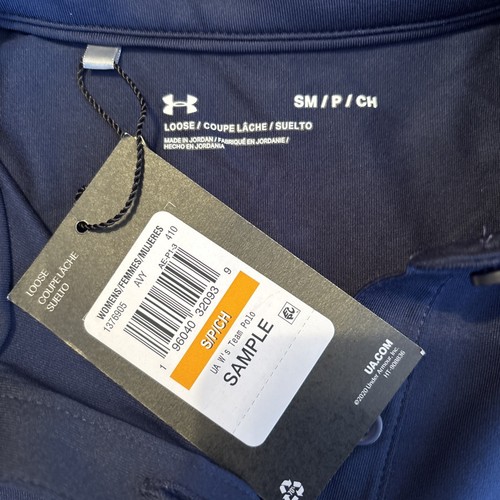 Under Armour Auburn Tigers Short Sleeve Golf Polo Shirt Sz S New Sample Navy - Picture 2 of 7