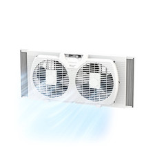 Comfort Zone 9" Twin Window Fan Reversible 2-Speed Air Circulator White CZ319WT