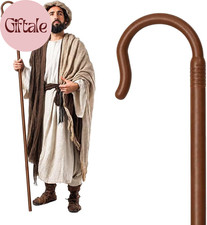 Adjustable Shepherd Staff, 63IN Crook Cane for Wizard Costume