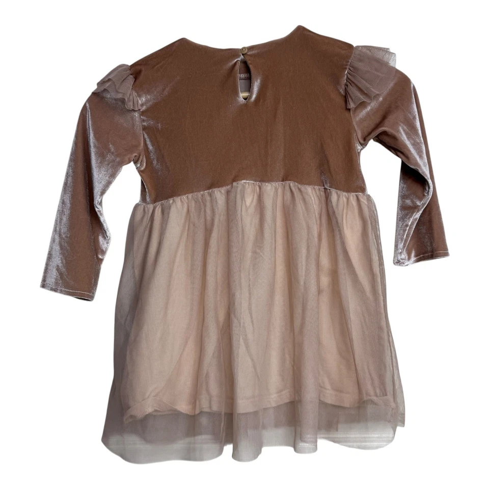 Zara Baby Girl's Dress 3-4 Years Velvet Tulle Long Sleeve Party Occasion - Image 2 of 4