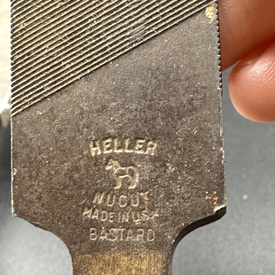 Vintage Heller Nucut USA File Flat BD Wooden Double Sided With 2 Files📦 - Image 2 of 4