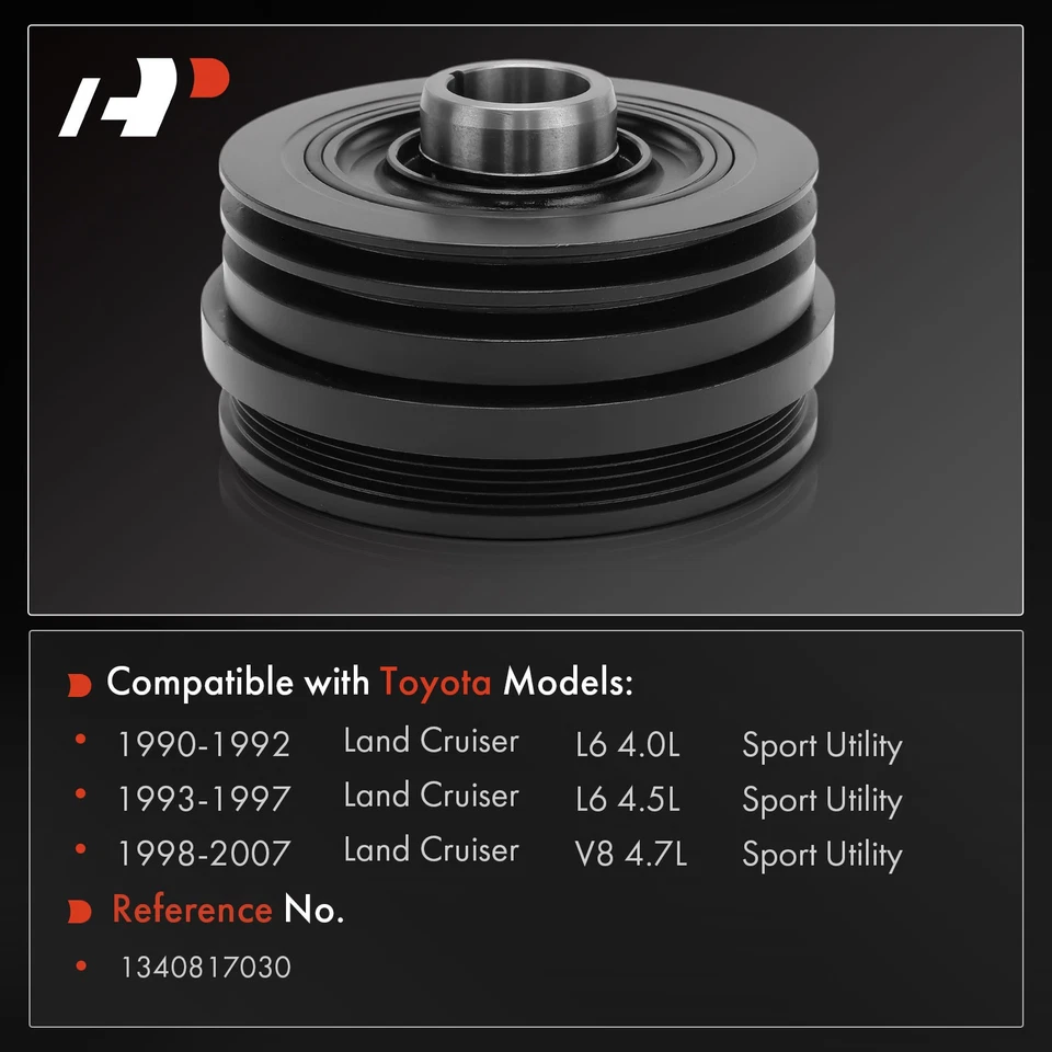 Polea del cigüeñal del motor A-Premium para Toyota Land Cruiser 1990 1991 1992-2007 Foto 2 de 4