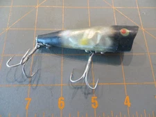 Vintage Texas Pico Pop Topwater - Black Silverflash - 3 1/4 inch