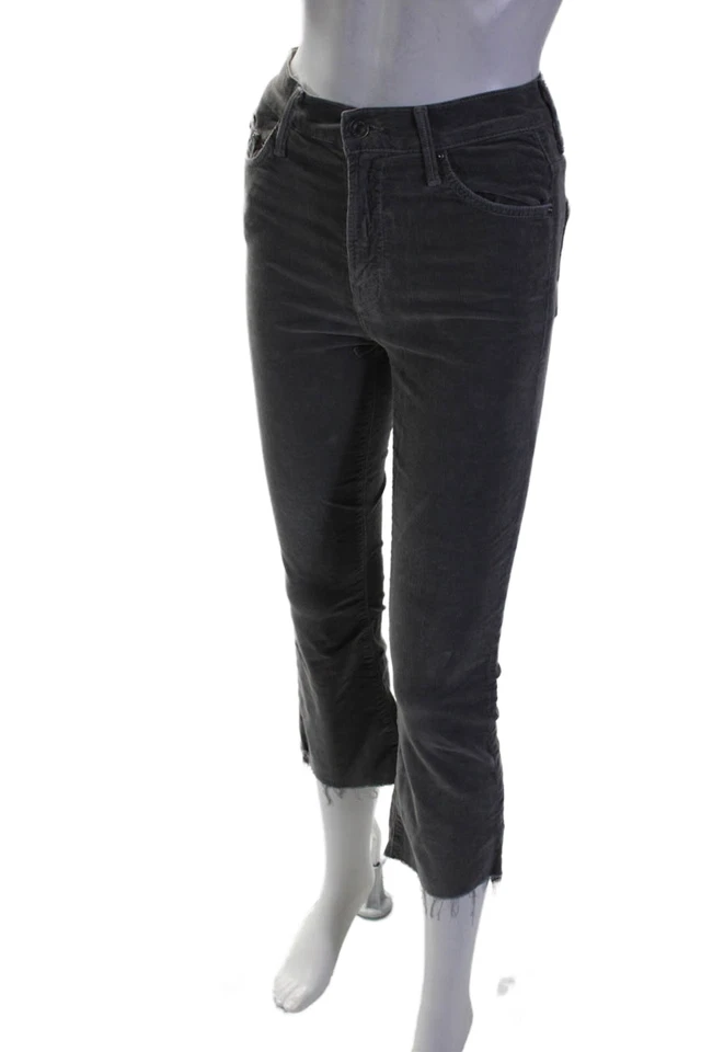 Jeans Madre Mujer Algodón Envejecido Cremallera Abotonados Texturizados Bootcut Gris Talla 25 Foto 2 de 4