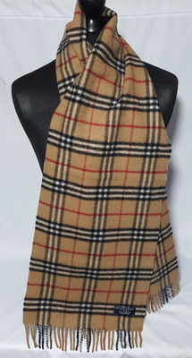 Original Burberry Schal 100% LAMMWOLLE Nova Check Beige Größe 170 cm