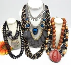 VINTAGE TO NOW FASHION/COSTUME JEWELRY NECKLACE LOT, ASSORTED TYPES & MATERIALS