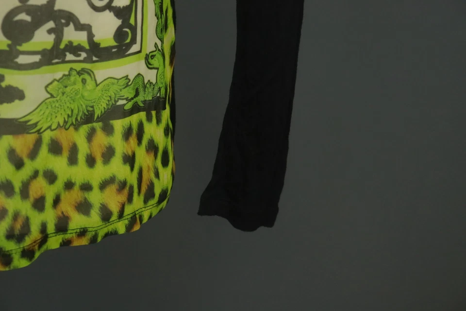 Blusa Top Just Cavalli Multi Geométrica Viscosa Cuello Redondo Manga Larga Talla S Foto 4 de 4