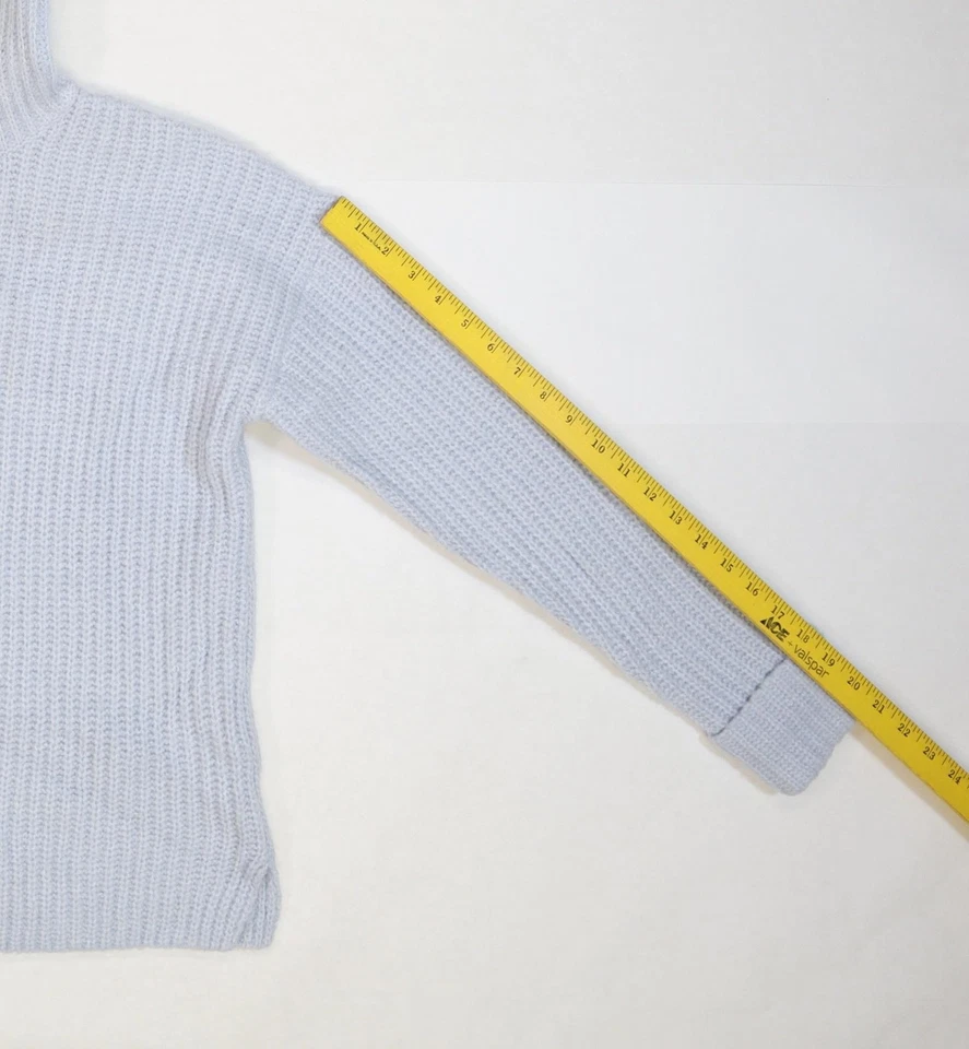 Caslon Turtleneck Sweater Womens Medium Light Blue Chunky Knit Ribbed Pullover - Image 4 of 4