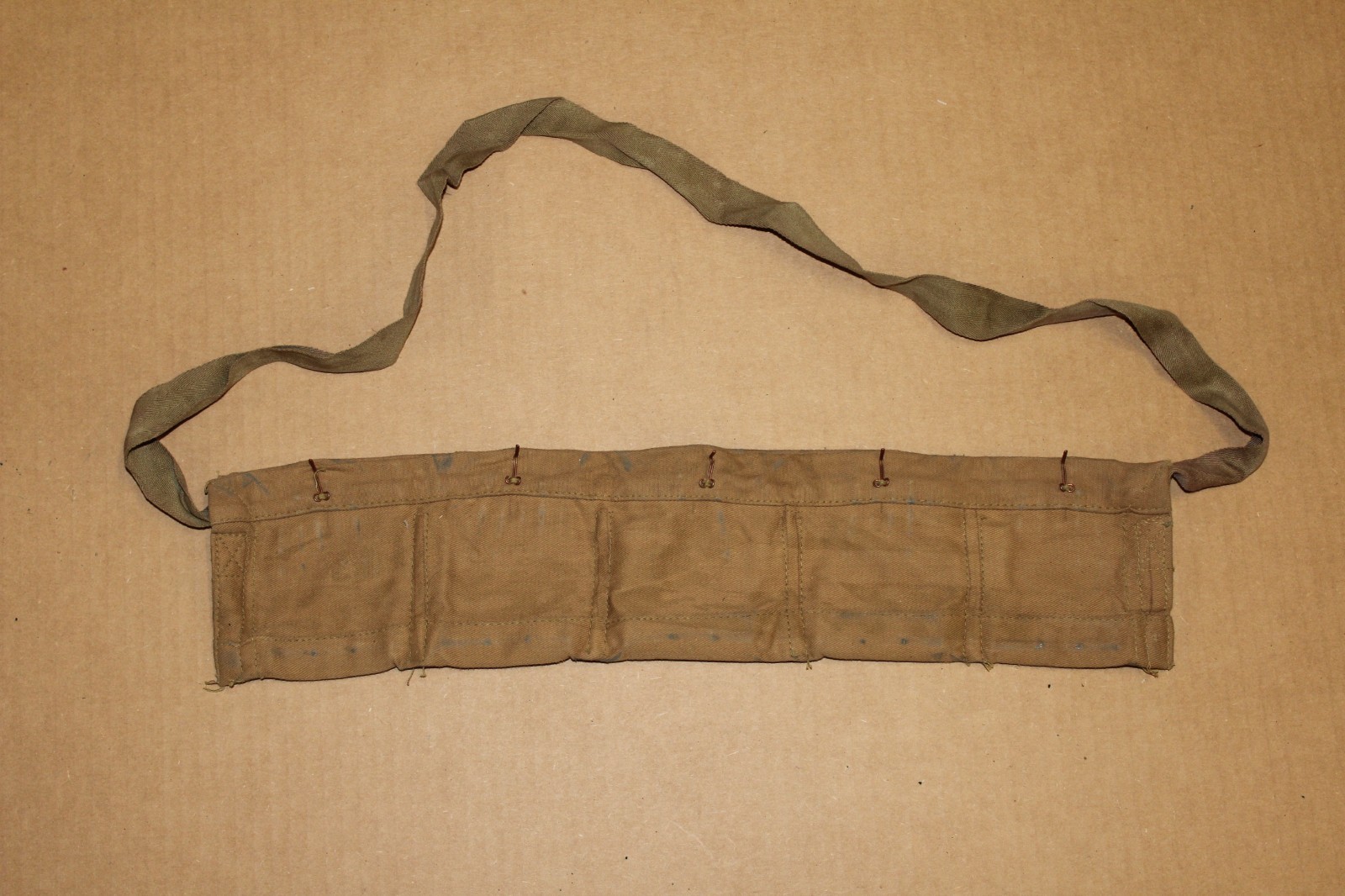 Enfield rifle canvas 50 rd 5 pocket .303 bandolier #BINR14