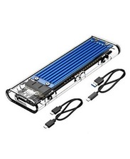 NVME M.2 to Type-C USB3.1 Gen2 10Gbps Transparent External Hard Drive Blue