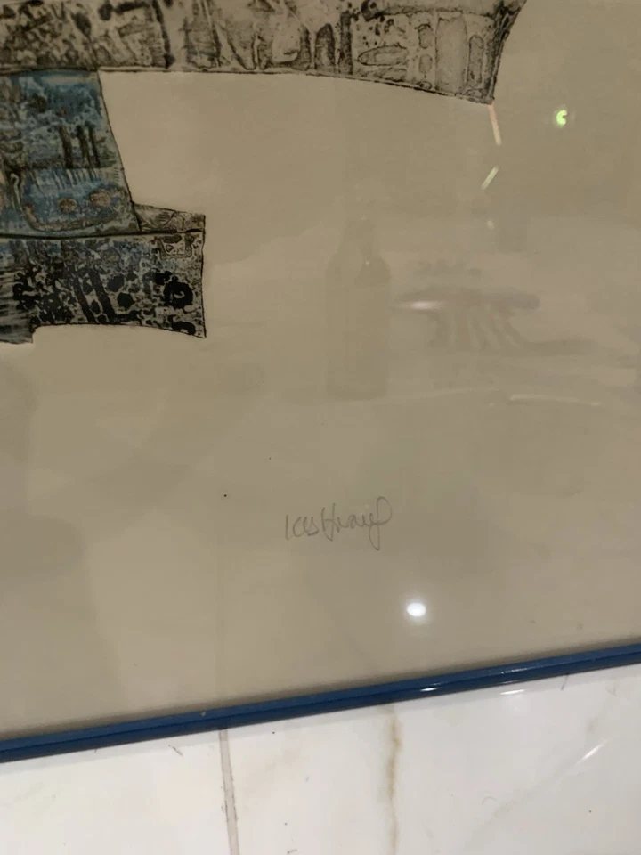 De colección KYU-BAIK HWANG Coreano INTAGLIO Mezzotint FIRMADO Limitado RESUMEN Arte MCM Foto 3 de 4