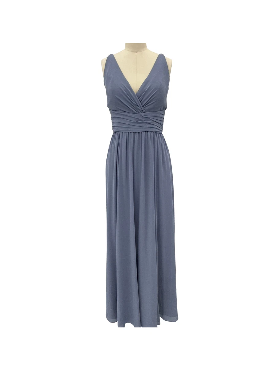 amsale slate bridesmaid dress Mixed Slate Blue Amsale Bridesmaid Dresses