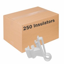 T-Post Poly Tape Insulator for Electric Fences - 250 Pack - ITTW-Z, White Ins...