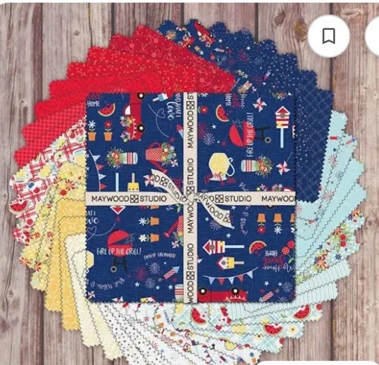 Nuevo en Paquete Tiras Rojo Blanco y Flor Por KimberBell Para Maywood Studio ST-MASRWB (40) Foto 2 de 4