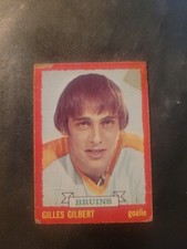 1973-74 OPC Gilles Gilbert Rookie Card# 74- Boston Bruins Goalie 