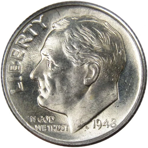1948 P Roosevelt Dime 90% Silver BU Uncirculated