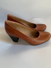 NEW Sofft Heels Women's SZ US 8 Lana Light Espresso Brown Leather Pumps Comfort