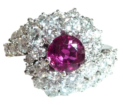 Ring 750 Gold  1.40 ct Diamanten 1.0 ct pinker Saphir  Gr: 55-56 änderbar 5,6g - Bild 1 von 4