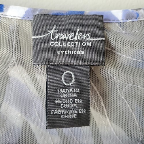 Chicos Travelers Women Jacket O S Silver Blue Mesh Cocktail Occasion Career NEW - Picture 4 of 10
