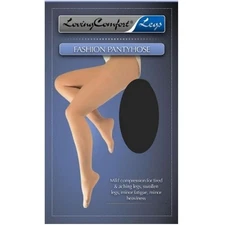 Loving Comfort Fashion Pantyhose Closed Toe 8-15mmHg (Black)X-Tall
