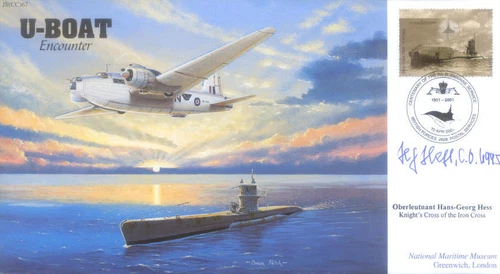 CC67 WWII WW2 U-Boat Captain HESS Knights Cross signed RAF FDC cover