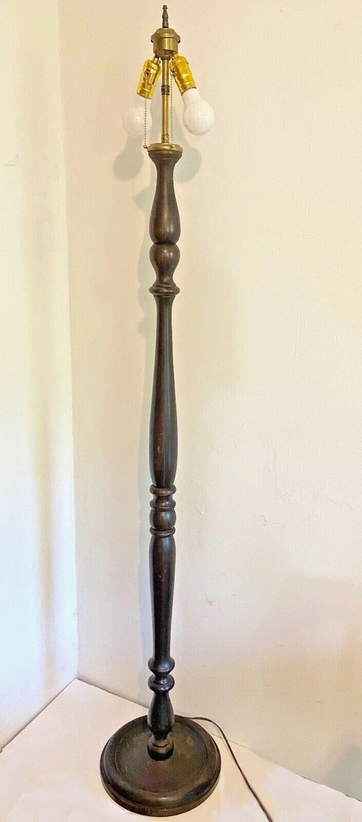 Antique wood floor lamp deals
