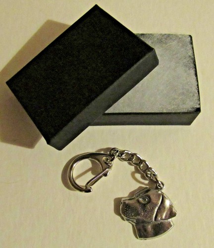 F) KEYRING PEWTER DOG LABRADOR HEAD GUN-DOG RETRIEVER GUIDE HUNTING SEARCHING - Picture 1 of 3