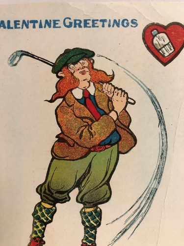 Golfer 1908 Valentine Post Card Comic Golfer ~ Tuck Series B ~PC18 - Picture 2 of 6