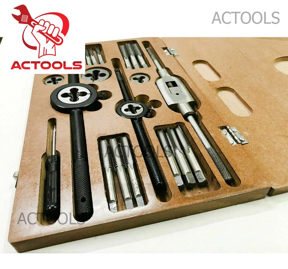 British Standard Whitworth 1/4" a 1/2” Juego de grifos y troqueles Kit 14 piezas ACTOOLS EE. UU. Foto 4 de 4
