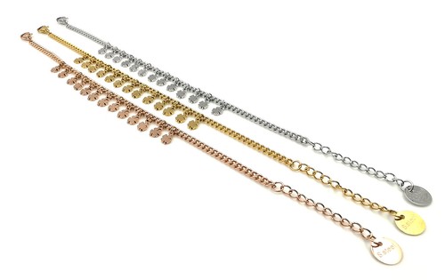 Bracciale da donna con quadrifoglio portafortuna acciaio inox braccialetto per a - Foto 8 di 24