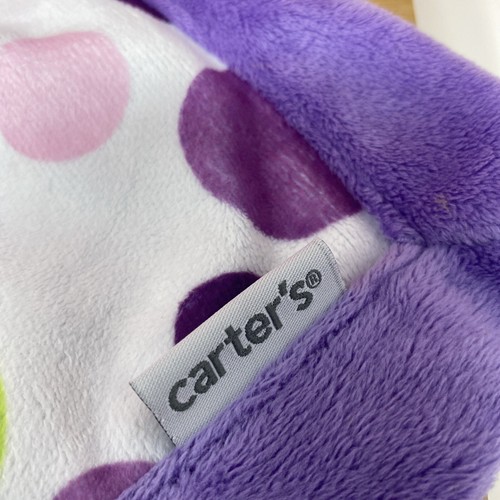 Purple Butterfly Polka Dot Security Blanket Lovey Baby Toy Plush 13” Carters - Picture 4 of 7