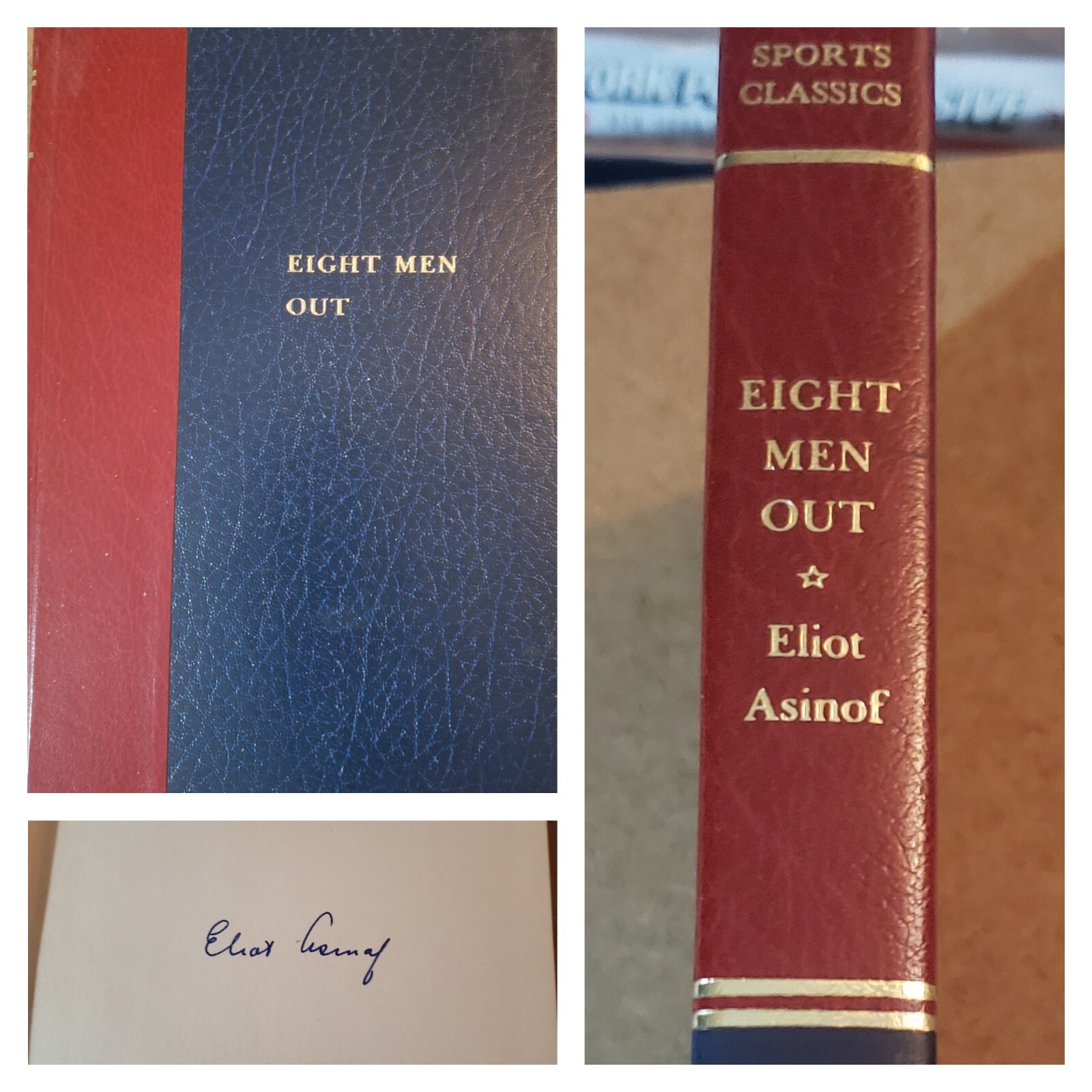 Eight Men Out Eliot Asinof Signed Holtzman Sports Classics HC Black Sox 1919