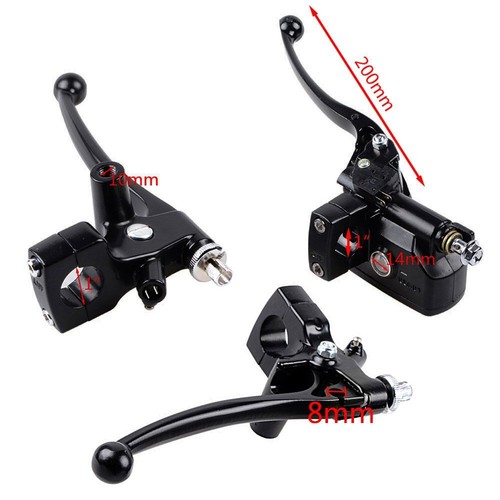 Motorcycle 1" Handlebar Hand Grips + Switches Controls + Clutch Brake Levers Kit - Picture 2 of 11